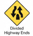Divided highway ends